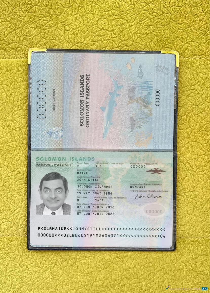Download Solomon Islands passport photolook Photoshop template